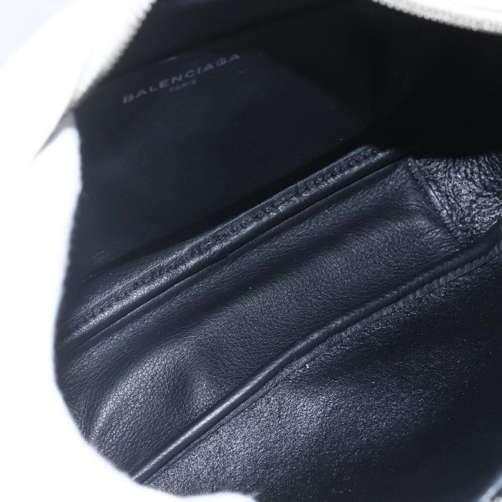 Authentic BALENCIAGA Shoulder Bag Leather White Silver 489812 - Picture 8 of 16